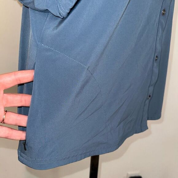 Columbia Blue Omni-Wick Button Front Top Womens XL Utility Roll Tab Sleeves - Picture 4 of 10